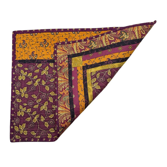 Hand Made Reversible Placemats Paisley Large 20x15 2 pc Coordinating Patterns - Picture 5 of 8